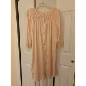 Light Peach Vintage Lace Trim Cover-Up Robe – M/L